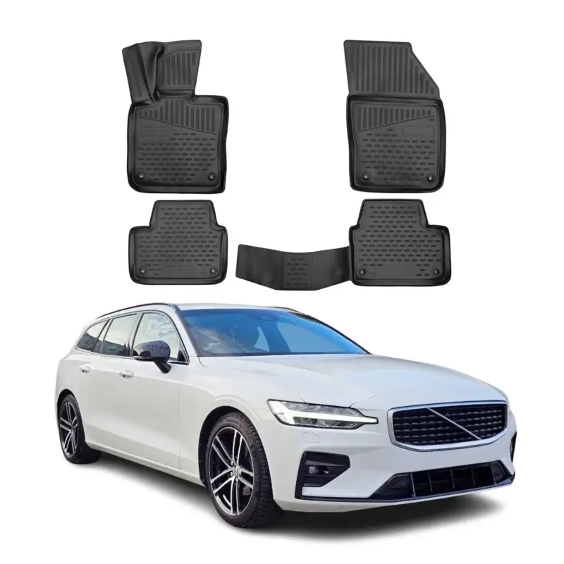 OMAC Fußmatten Gummimatten für Volvo V60 2019-2026 Automatten Schwarz 4x Aktuell