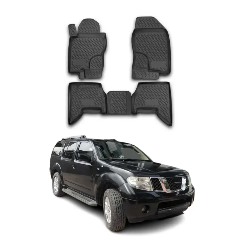 Online Kaufen OMAC Fußmatten Gummimatten für Nissan Pathfinder 2005-2010 Automatten Schwarz 4x