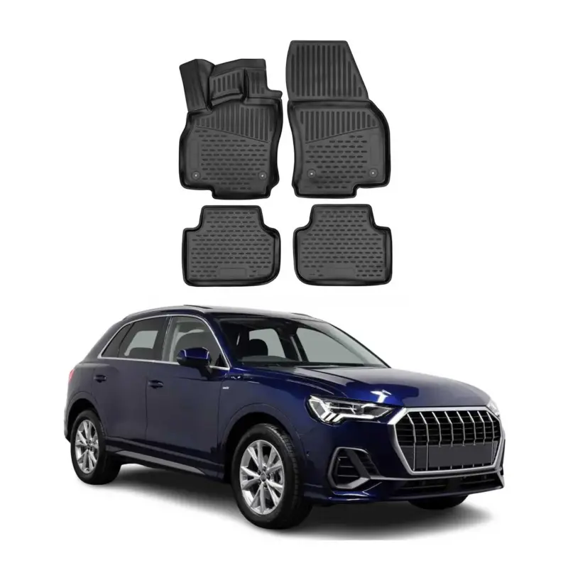 Fußmatten Gummimatten für Audi Q3 Q3 Sportback 2018-2025 Automatten Schwarz TPE Preiswert