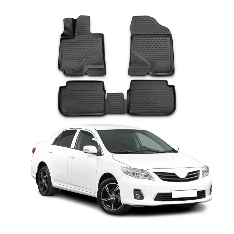 Jetzt Bestellen OMAC Gummi Fußmatten für Toyota Corolla E14/15 2007-2013 Automatten Schwarz 4x