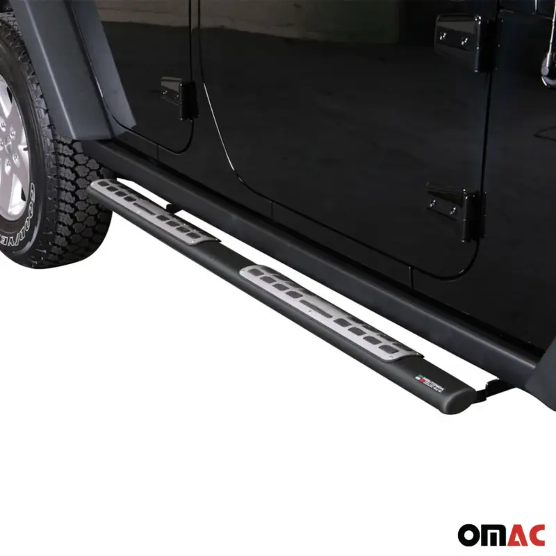 Stahl Seitenschweller Schwellerrohre für Jeep Wrangler 2007-2018 Schwarz Zertifiziert