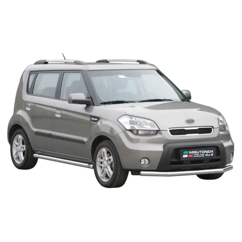 Neue Kollektion Stahl Seitenschweller Schwellerrohre für Kia Soul 2008-2014 Silber
