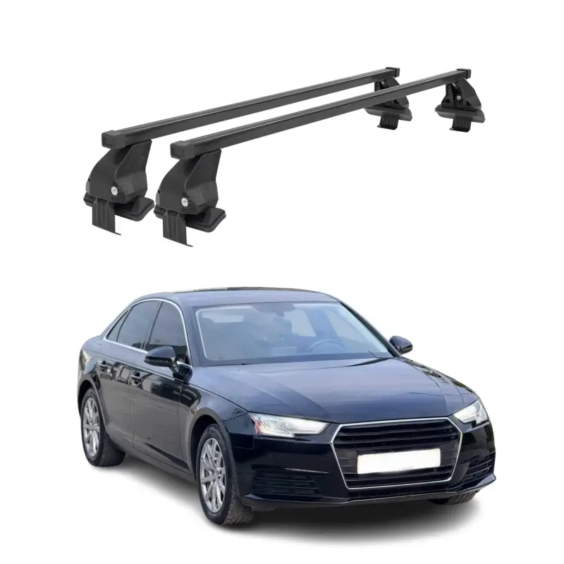 Menabo Dachträger Grundtäger für Audi A4 B9 Limo 2016-2025 50kg Stahl Schwarz 2x Schneller Versand
