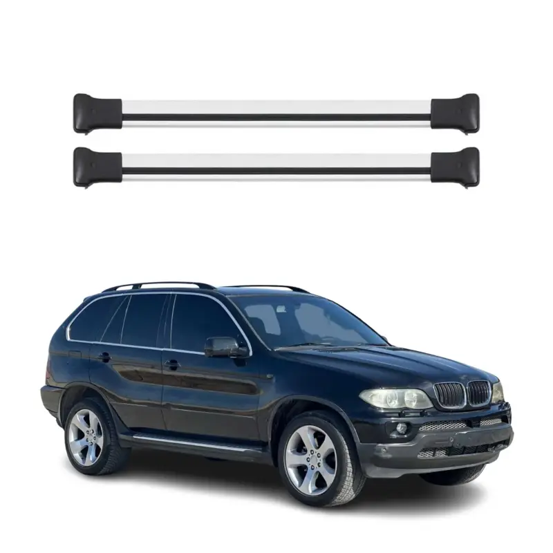 Schneller Versand Dachträger Grundtäger für BMW X5 E53 1999-2006 75kg Aluminium Silber 2tlg