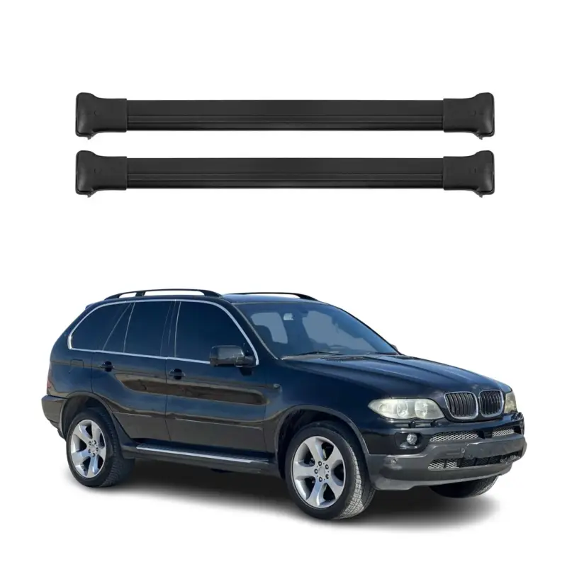 Dachträger Grundtäger für BMW X5 E53 1999-2006 75kg Aluminium Schwarz 2 tlg Schneller Versand