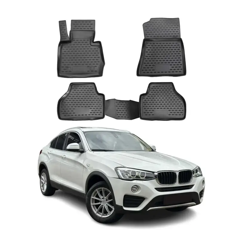 Preisreduziert OMAC Gummimatten Fußmatten für BMW X4 F26 2014-2018 TPE Automatten Schwarz 4x