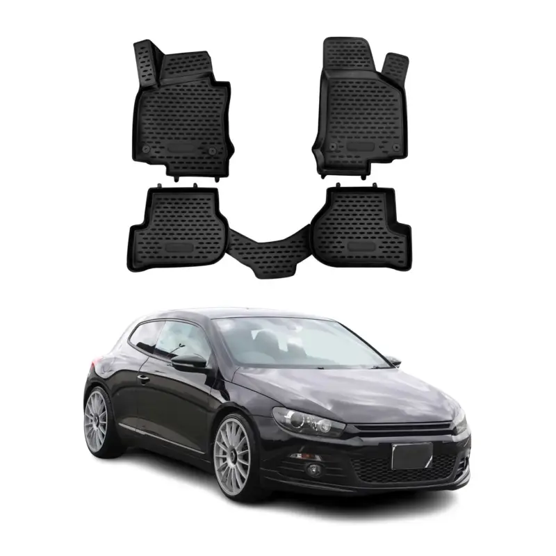 Neuheit OMAC Gummimatten Fußmatten für VW Scirocco 2008-2017 TPE Automatten Schwarz 4tlg