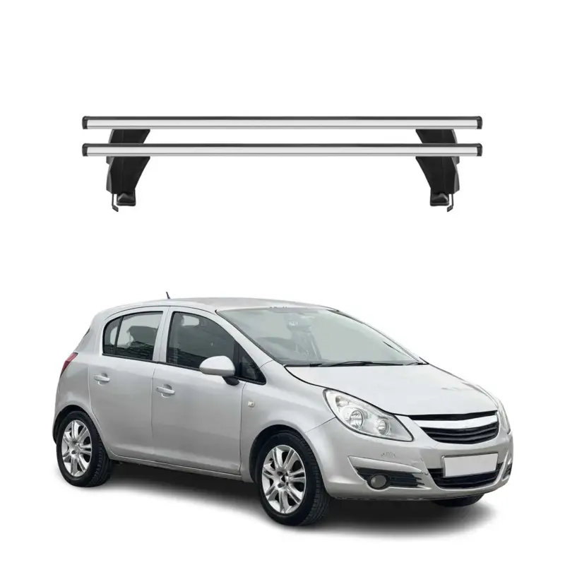 Menabo Dachträger Grundtäger für Opel Corsa D 2006-2010 Pre-FL 50kg Grau Alu 2x Sofort Bestellen