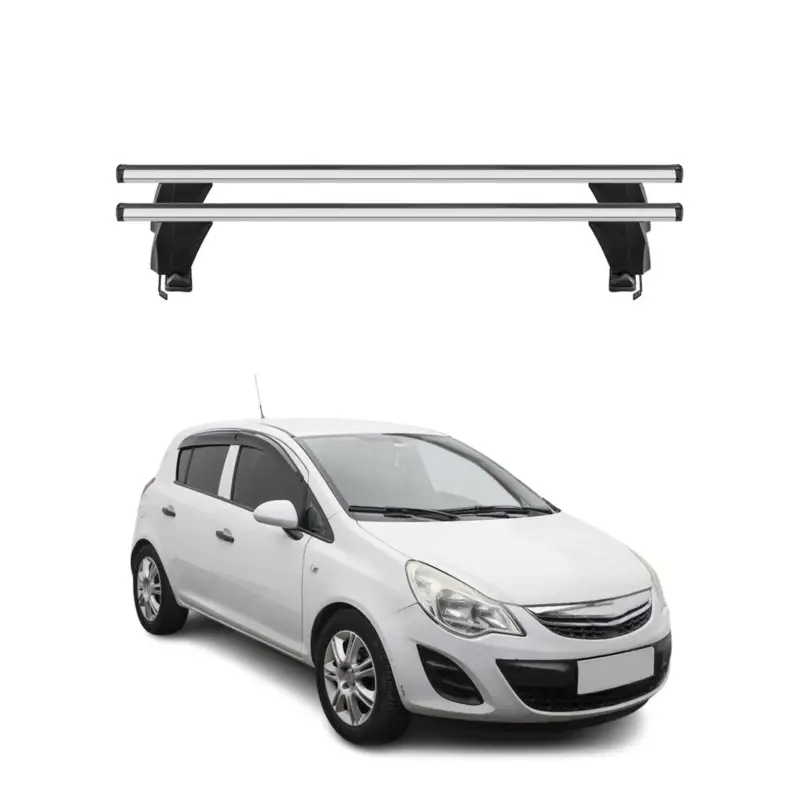 Begrenztes Angebot Menabo Dachträger Grundtäger für Opel Corsa D 2010-2014 FL 50kg Alu Silber 2 tlg