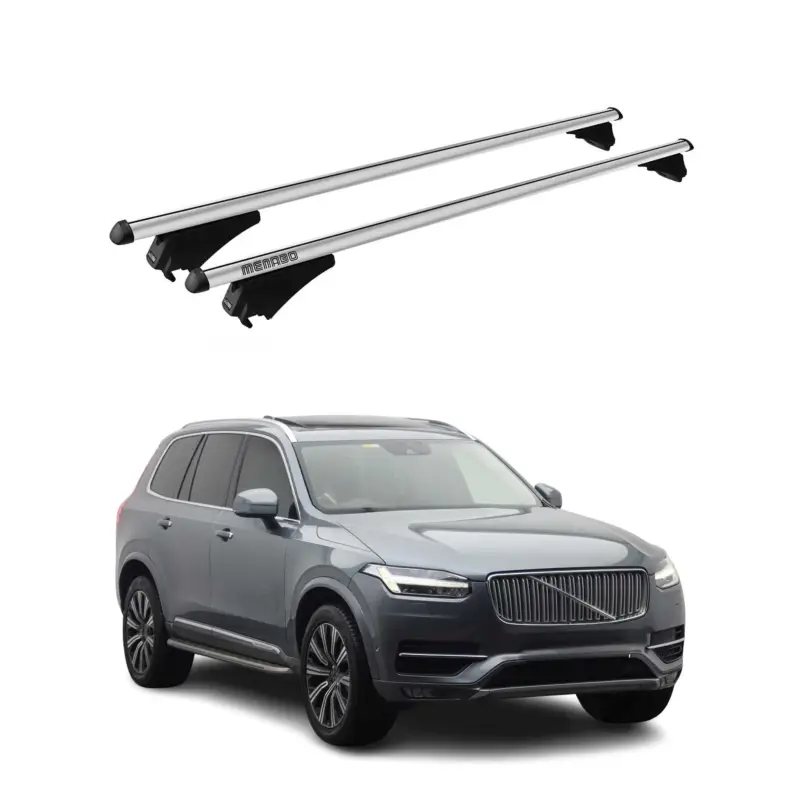 Menabo Dachträger Grundtäger für Volvo XC90 2015-2019 75kg Alu Silber 2 tlg Top-Angebot