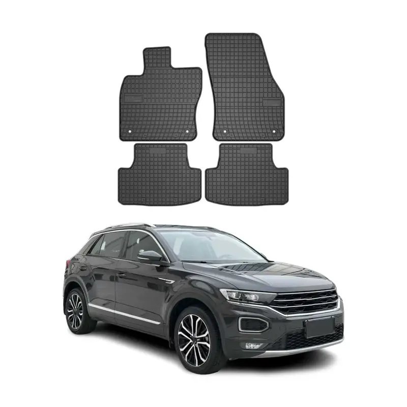 Rabatt OMAC Gummi Fußmatten für VW T-Roc 2017-2025 Automatten TPE Schwarz 4x