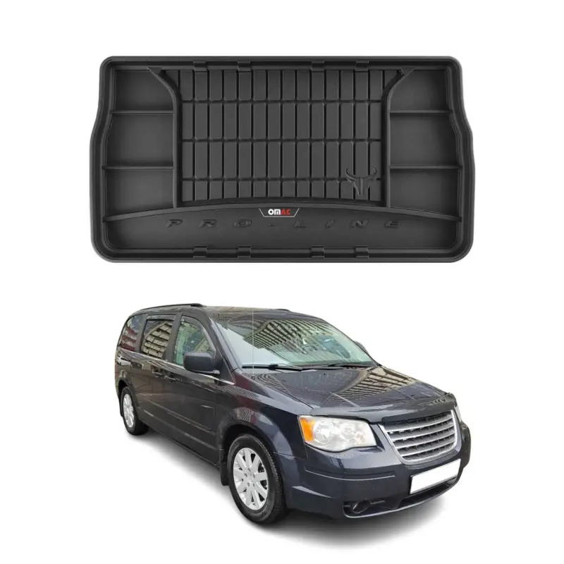 Preiswert OMAC Gummi Kofferraumwanne für Dodge Grand Caravan 2007-2020 3D TPE Schwarz