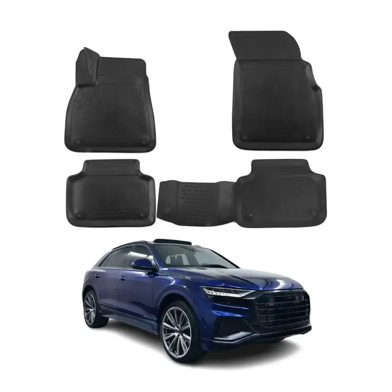Jetzt Kaufen OMAC Gummimatten Fußmatten für Audi Q8 2018-2026 TPE Automatten TPE Schwarz