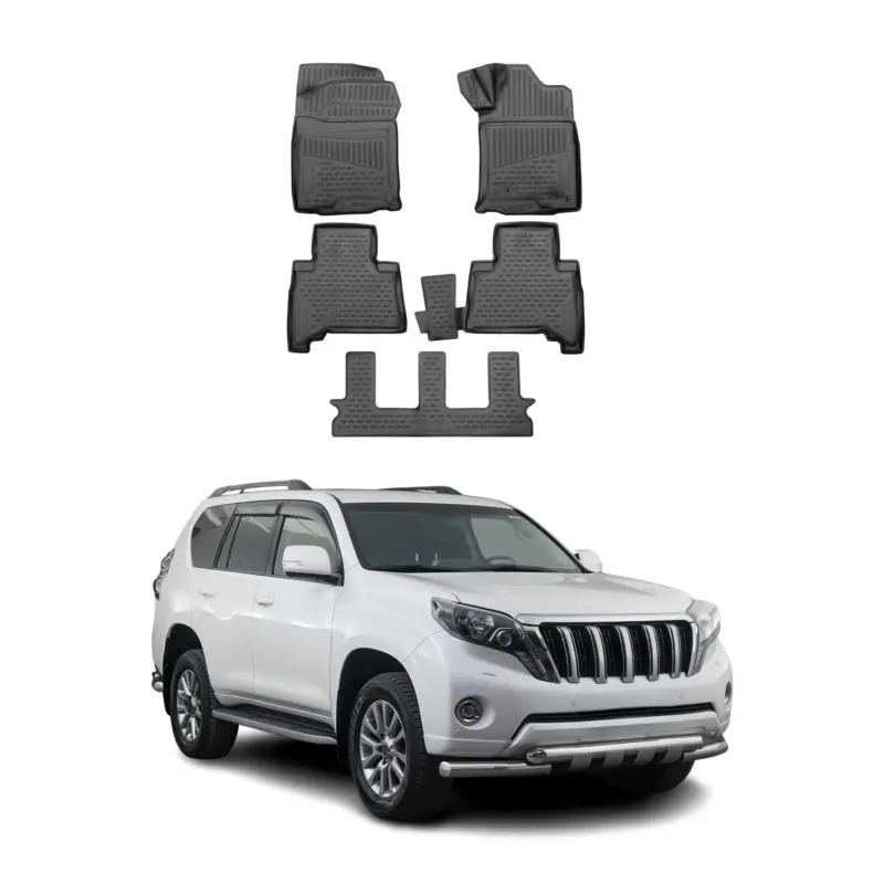 Sonderangebot OMAC Gummimatten Fußmatte für Toyota Land Cruiser Prado 2009-2023 TPE Schwarz 5x