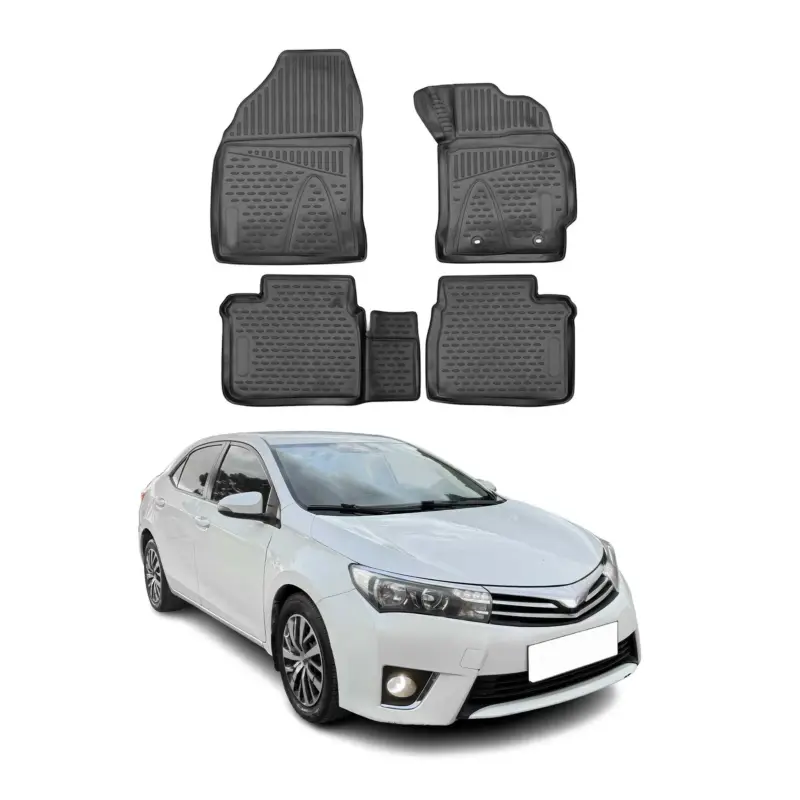 Günstig OMAC Gummimatten Fußmatten für Toyota Corolla 2013-2019 RHD TPE Schwarz 4x