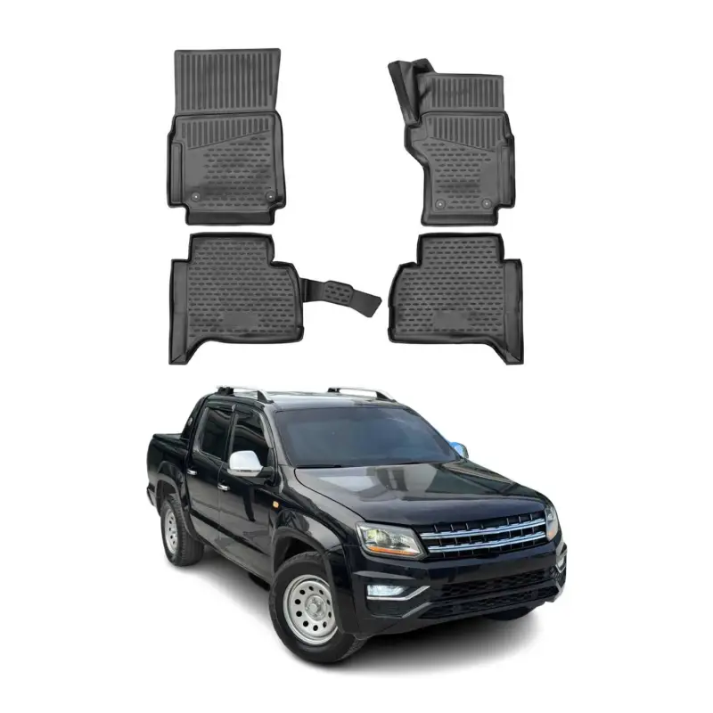 Online Kaufen OMAC Gummimatten Fußmatten für VW Amarok 2019-2021 RHD TPE Automatten Schwarz 4x