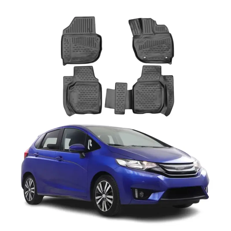 Aktuell OMAC Gummimatten Fußmatten für Honda Jazz 2014-2021 TPE Automatten Schwarz 4x