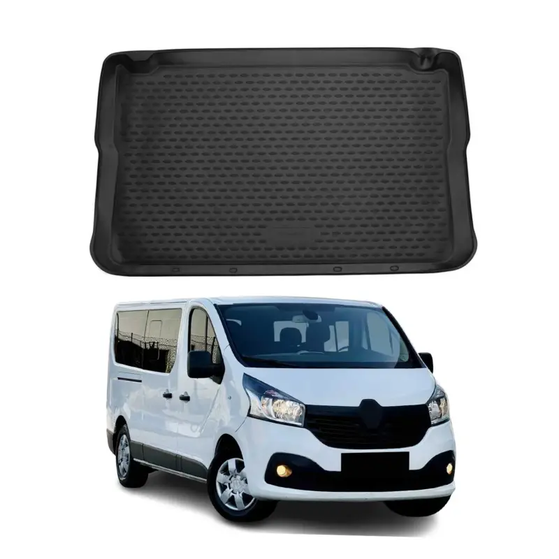 Schnäppchen Kofferraummatte Kofferraumwanne für Renault Trafic 2014-2021 Gummi TPE Schwarz