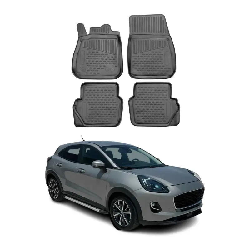 Neu Im Sortiment OMAC Gummimatten Fußmatten für Ford Puma PHEV 2019-2026 TPE Automatte Schwarz 4x