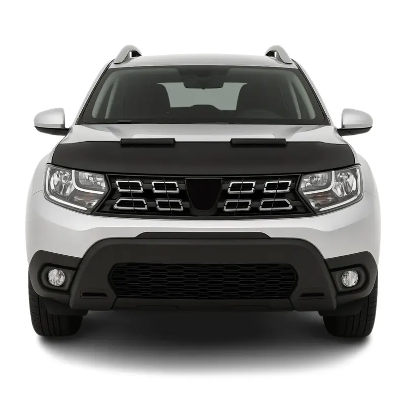 Zertifiziert Haubenbra Steinschlagschutz Bonnet Bra für Dacia Duster 2018-2024 Schwarz Halb