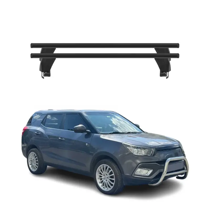 Menabo Dachträger Grundtäger für SsangYong XLV 2016-2019 50kg Alu Schwarz 2 tlg Online Kaufen
