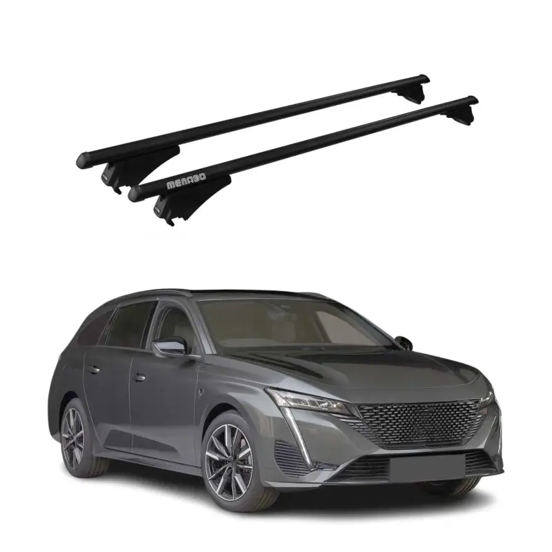 Jetzt Kaufen Menabo Dachträger Grundtäger für Peugeot 308 Kombi 2013-2026 75kg Alu Schwarz 2x