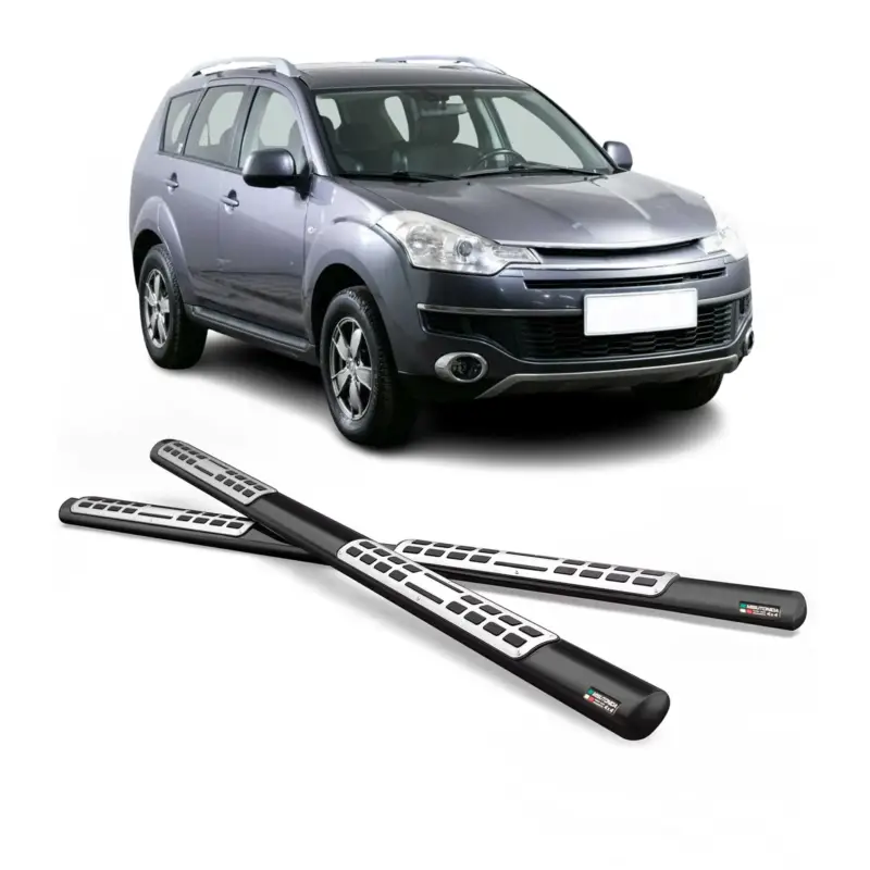Mega-Angebot Edelstahl Seitenschweller Schwellerrohre für Citroen C-Crosser 2008-2012 Schwarz