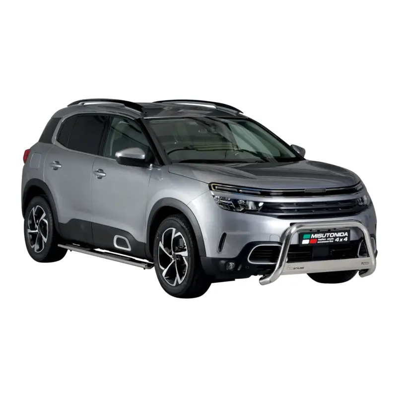 Markenprodukt Frontbügel Frontschutzbügel für Citroen C5 Aircross 2018-2022 ø63mm Stahl Silber