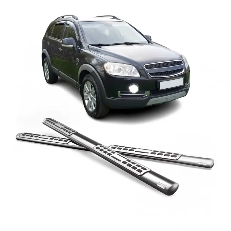 Neu Edelstahl Seitenschweller Schwellerrohre für Chevrolet Captiva 2006-2010 Silber