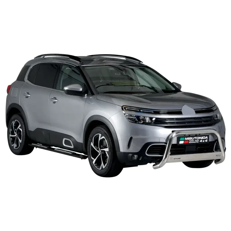 Sichere Zahlung Stahl Seitenschweller Schwellerrohre für Citroen C5 Aircross 2018-2022 Schwarz