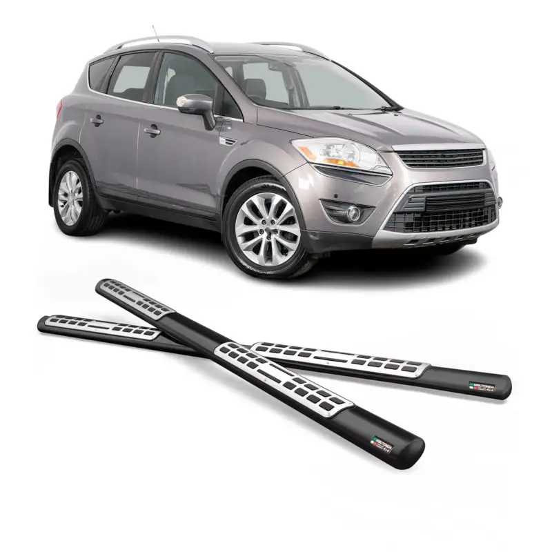 Jetzt Kaufen Edelstahl Seitenschweller Schwellerrohre für Ford Kuga I 2008-2012 Schwarz