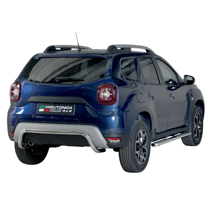 Nur Heute Edelstahl Seitenschweller Schwellerrohre für Dacia Duster 2018-2020 Silber