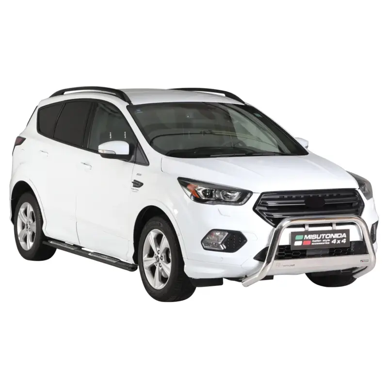 Nur Heute Edelstahl Seitenschweller Schwellerrohre für Ford Kuga II 2017-2019 FL Schwarz