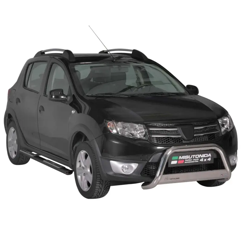 Stahl Seitenschweller Schwellerrohre für Dacia Sandero Stepway 2012-2016 Schwarz Markenprodukt