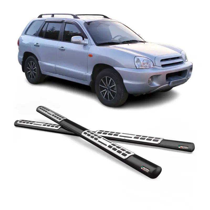 Angebot Edelstahl Seitenschweller Schwellerrohre für Hyundai Santa Fe 2009-2012 Schwarz
