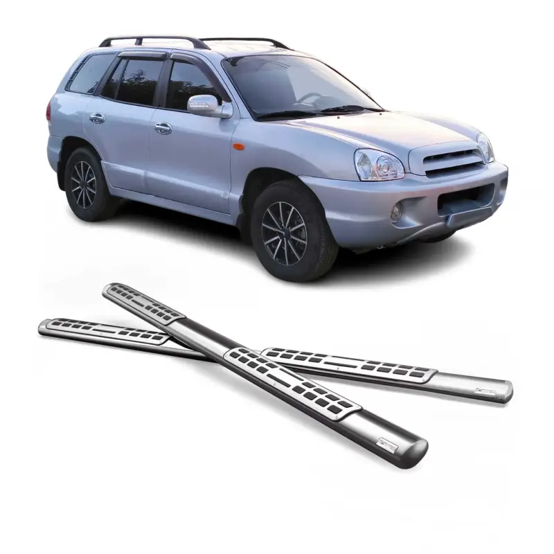 Preis Gesenkt Edelstahl Seitenschweller Schwellerrohre für Hyundai Santa Fe 2006-2009 Silber