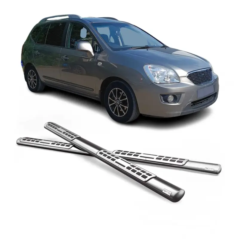 Edelstahl Seitenschweller Schwellerrohre für Kia Carens 2006-2013 Silber Sale