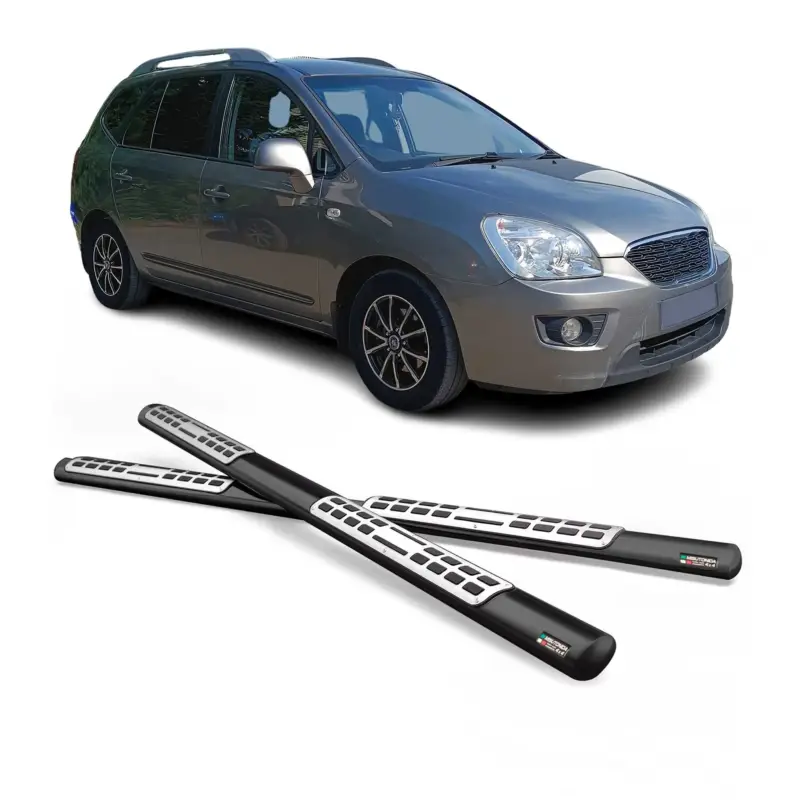 Edelstahl Seitenschweller Schwellerrohre für Kia Carens 2006-2013 Schwarz Sale