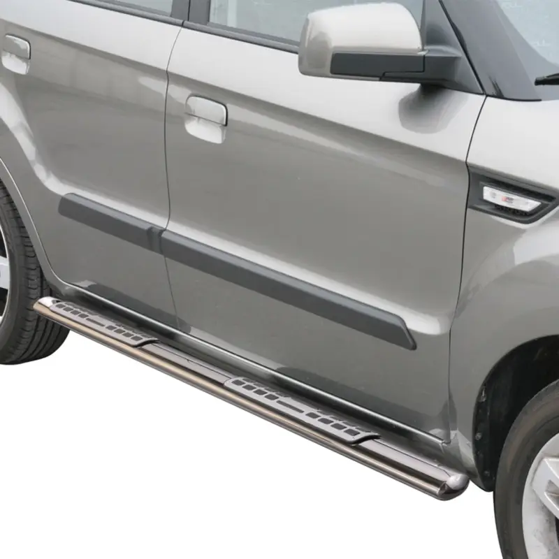 Letzte Chance Edelstahl Seitenschweller Schwellerrohre für Kia Soul 2009-2013 Edelstahl Silber
