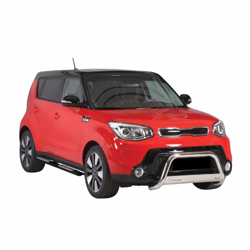 Sonderaktion Edelstahl Seitenschweller Schwellerrohre für Kia Soul 2013-2017 Schwarz
