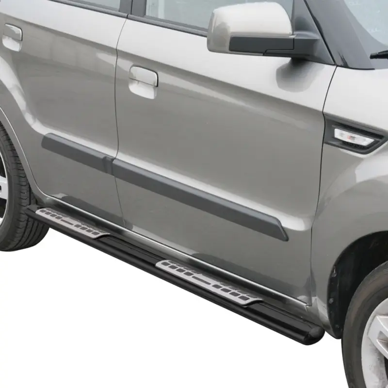 Edelstahl Seitenschweller Schwellerrohre für Kia Soul 2009-2013 Schwarz Top-Seller