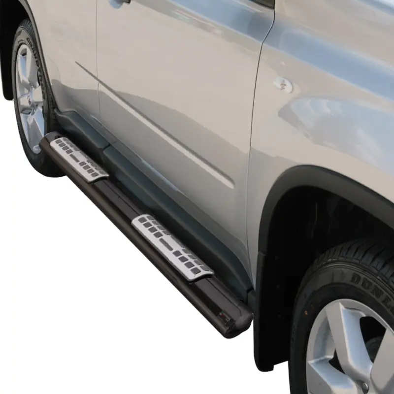 Edelstahl Seitenschweller Schwellerrohre für Nissan X-Trail 2007-2010 Schwarz Saisonangebot