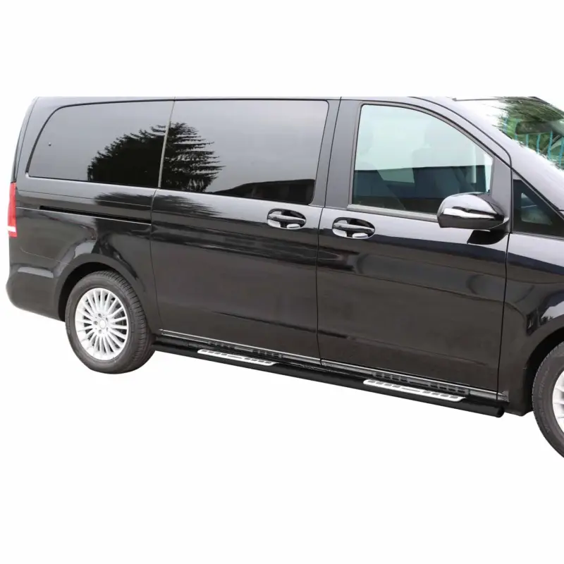 Nur Für Kurze Zeit Stahl Schwellerrohre Trittbretter für Mercedes Vito W447 2014-2026 Schwarz