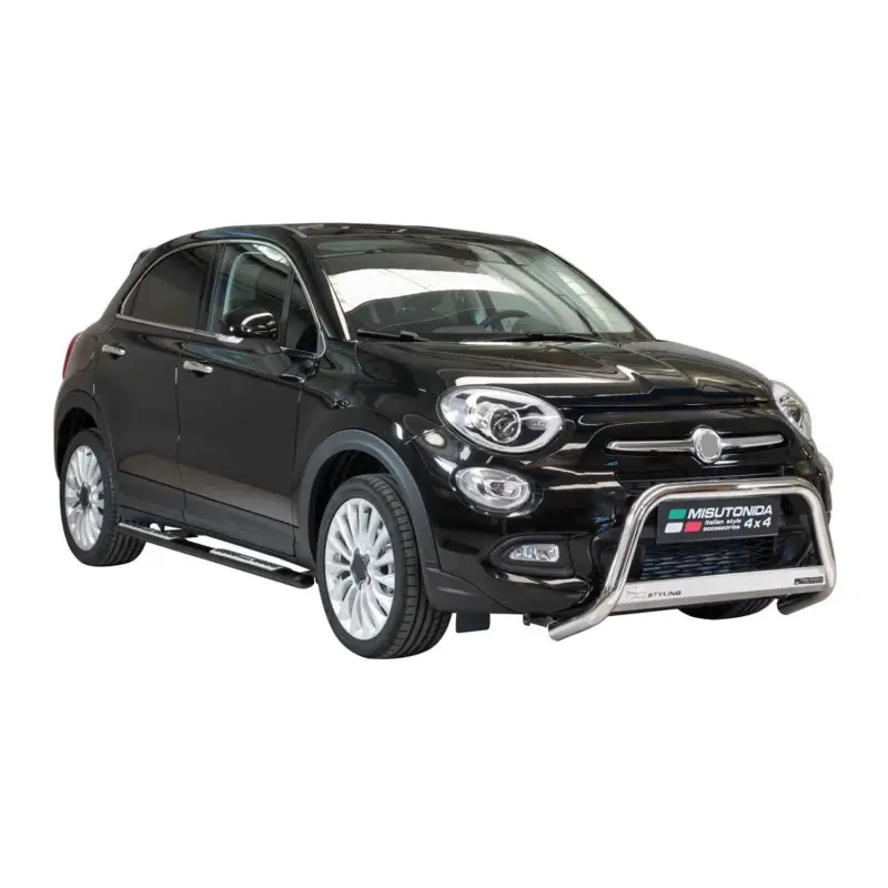 Edelstahl Seitenschweller Schwellerrohre für Fiat 500X 2014-2018 Schwarz Online Kaufen