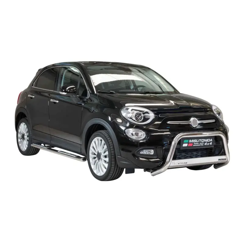Heißes Angebot Edelstahl Seitenschweller Schwellerrohre für Fiat 500X 2014-2018 Silber