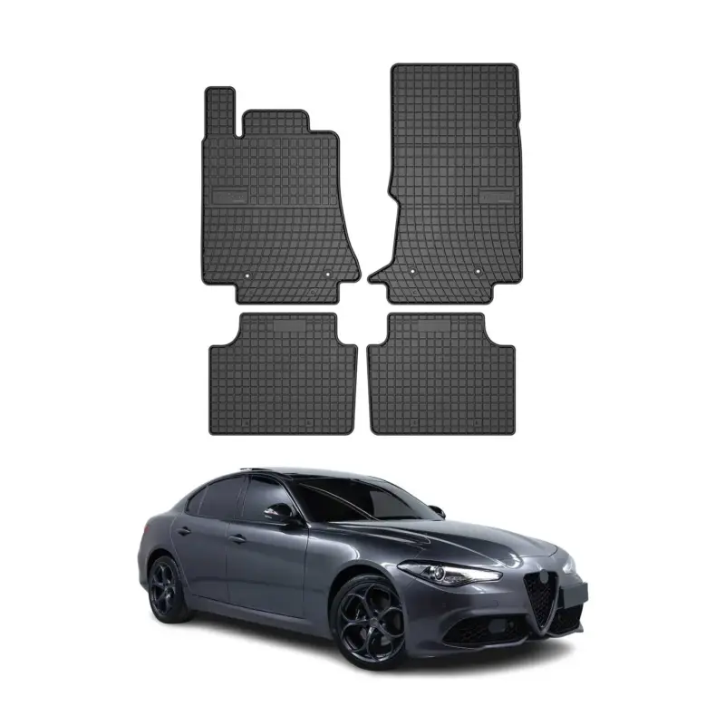 Sale OMAC Gummi Fußmatten für Alfa Romeo Giulia 2015-2026 Automatten Gummi Schwarz 4x