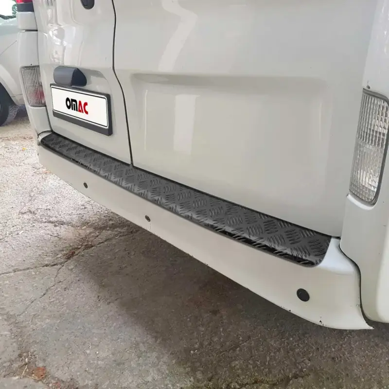 Zertifiziert Ladekantenschutz Stoßstangenschutz für Opel Movano B 2010-2021 Aluminium Schwarz