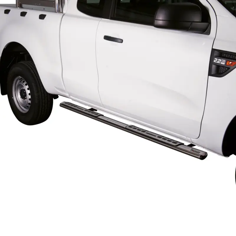 Jetzt Kaufen Stahl Seitenschweller Schwellerrohre für Ford Ranger Single Cab 2011-2026 Grau