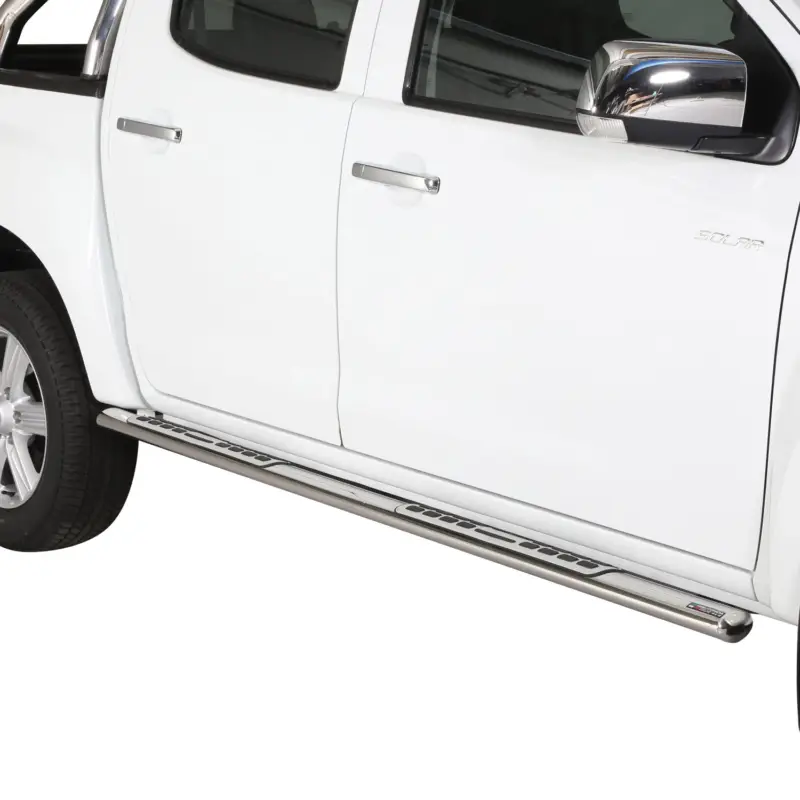 Finale Aktion Stahl Seitenschweller Schwellerrohre für Isuzu D-Max Double Cab 2012-2019 Grau