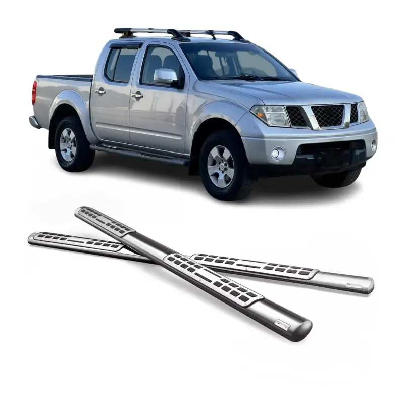 Stahl Seitenschweller Schwellerrohre für Nissan Navara King Cab 2005-2010 Grau Sale